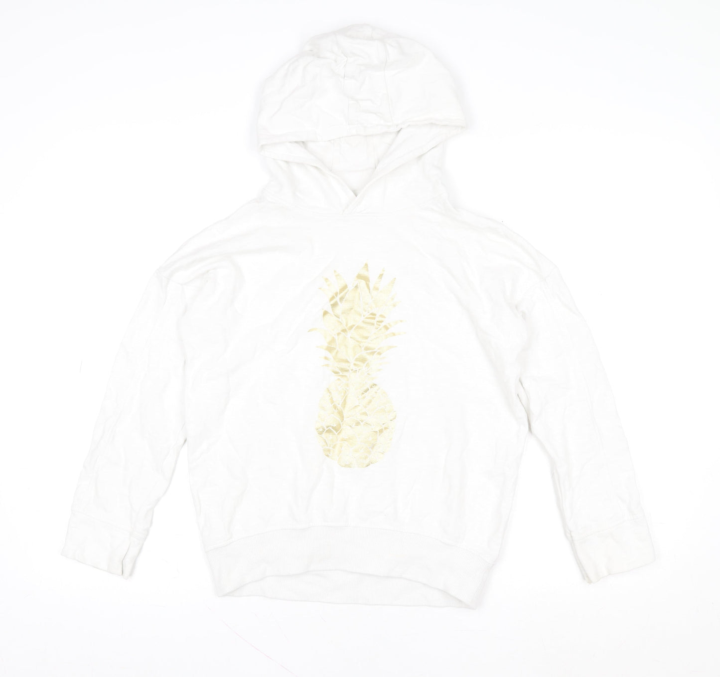 Girls UK Size 11 Years NEXT White Pullover Hoodie