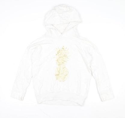 Girls UK Size 11 Years NEXT White Pullover Hoodie