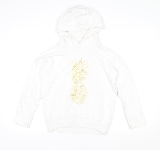 Girls UK Size 11 Years NEXT White Pullover Hoodie