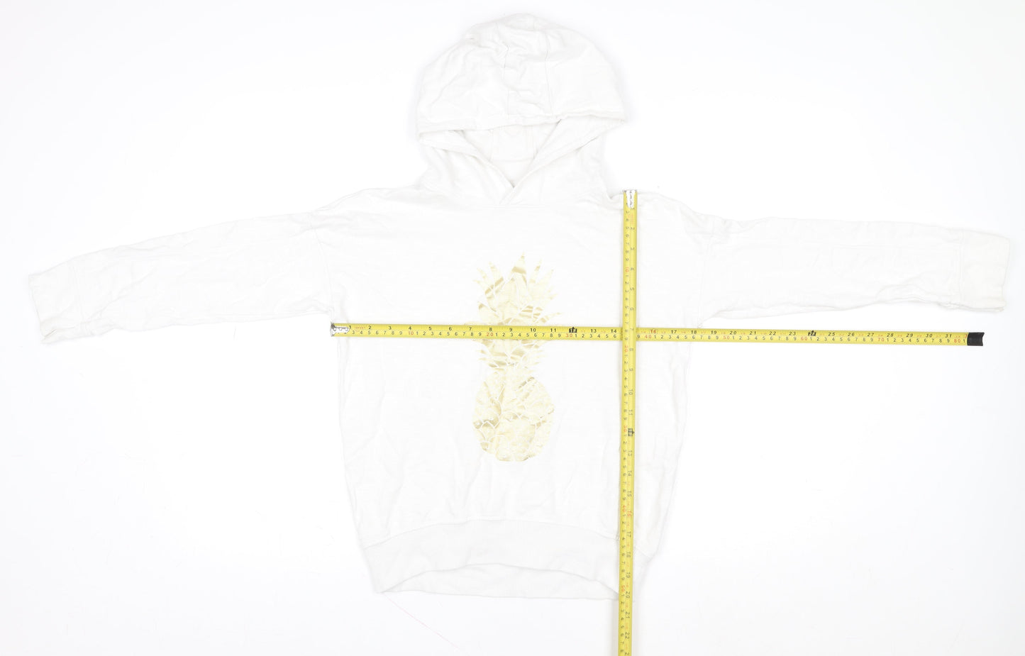 Girls UK Size 11 Years NEXT White Pullover Hoodie