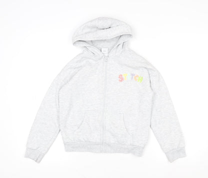 Girls UK Size 6-9 Years George Grey Full Zip Hoodie