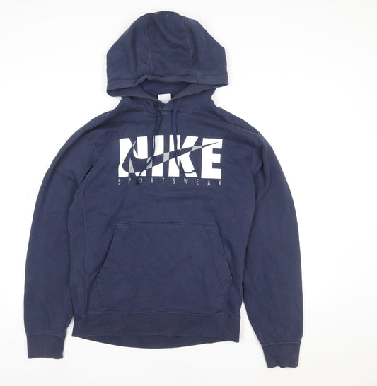 Mens UK Size S Nike Blue Pullover Hoodie