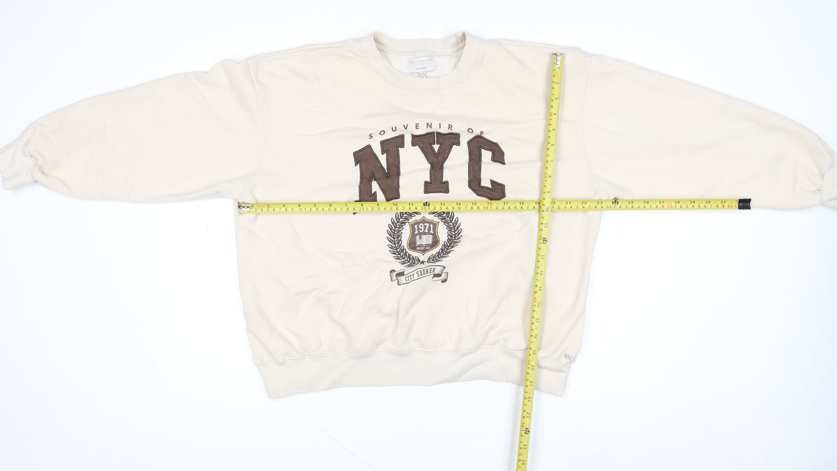 Teens UK Size M Pull&Bear Beige Pullover Sweatshirt
