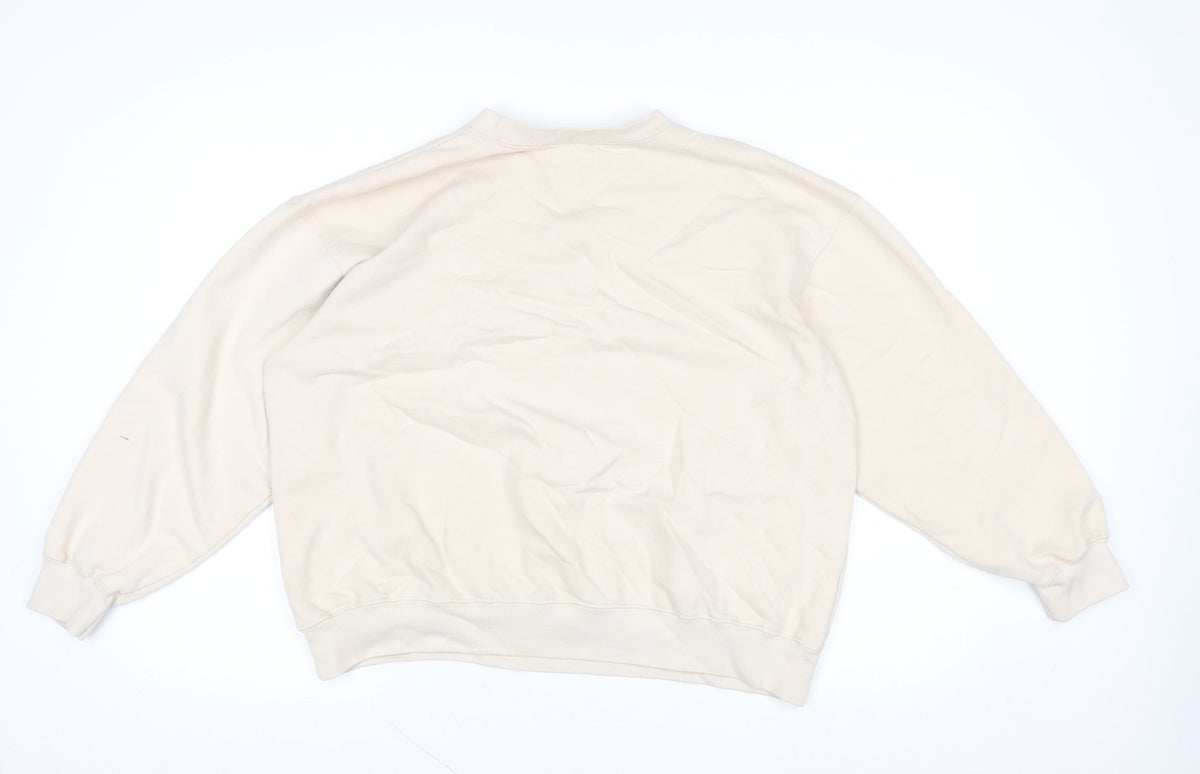 Teens UK Size M Pull&Bear Beige Pullover Sweatshirt