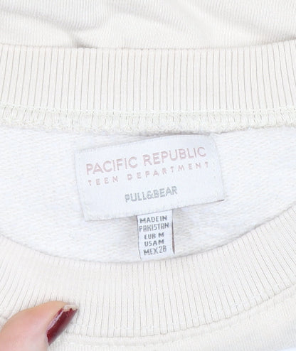 Teens UK Size M Pull&Bear Beige Pullover Sweatshirt
