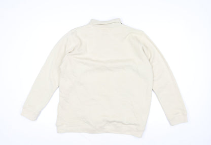 Womens UK Size L EWM Pure Classics Beige Henley Sweatshirt
