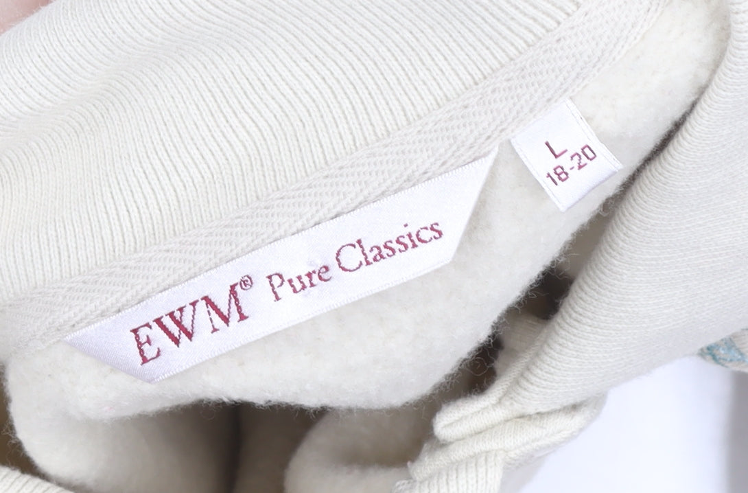 Womens UK Size L EWM Pure Classics Beige Henley Sweatshirt