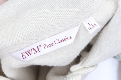 Womens UK Size L EWM Pure Classics Beige Henley Sweatshirt