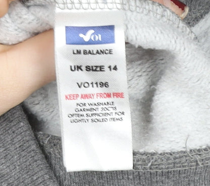 Womens UK Size 14 Voi Jeans Grey Pullover Hoodie