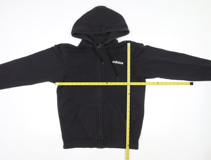 Adidas Men's Black M Basic Full Zip Hooded Activewear Jacket