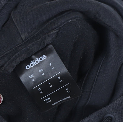 Adidas Men's Black M Basic Full Zip Hooded Activewear Jacket