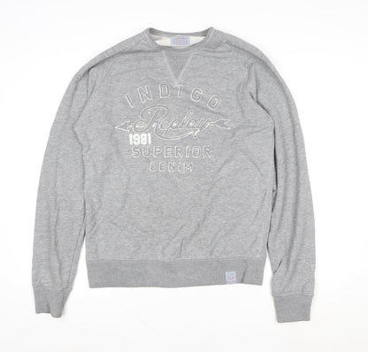 Womens UK Size L Replay Grey Pullover Sweatshirt