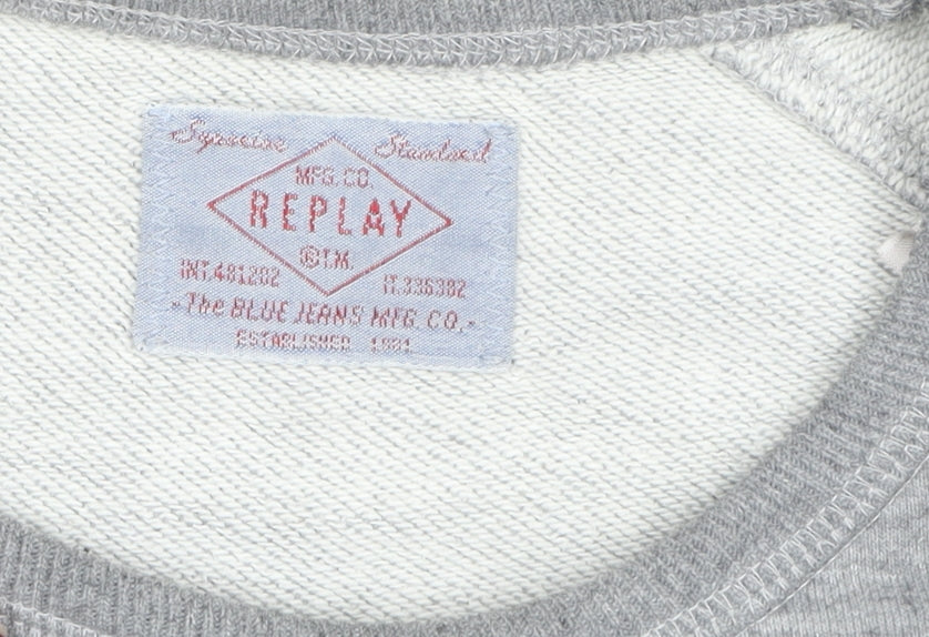 Womens UK Size L Replay Grey Pullover Sweatshirt