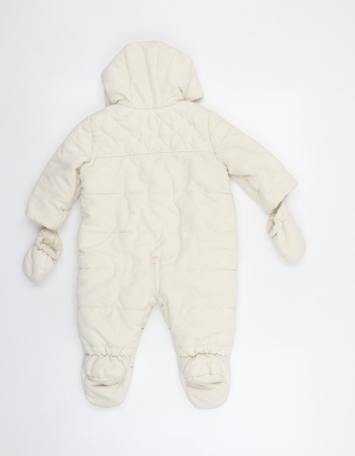 Little Bird Unisex Baby Ivory Rainbow Quilted Snowsuit 6-9 Months Hooded