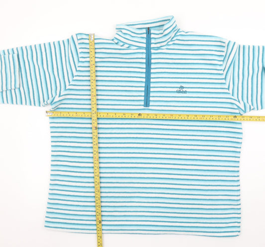 Craghoppers Women Blue Striped Fleece 1/2 Zip Pullover UK 20