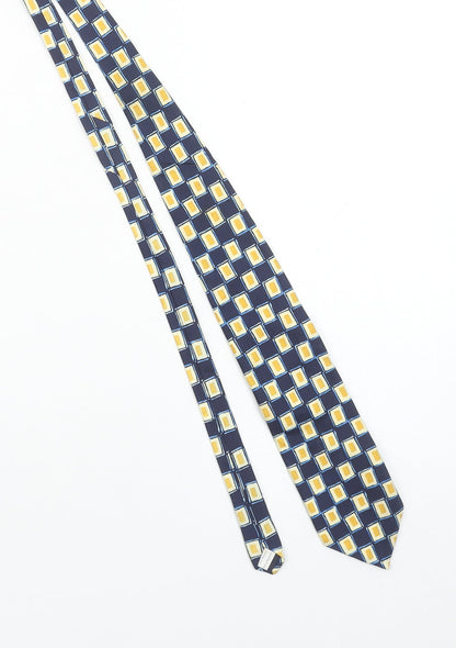 Burton Menswear Blue Geometric Polyester Men's Tie One Size