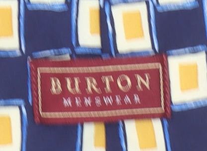 Burton Menswear Blue Geometric Polyester Men's Tie One Size