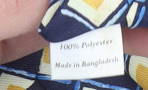 Burton Menswear Blue Geometric Polyester Men's Tie One Size