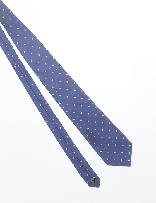 Austin Reed Men's Blue Silk Polka Dot Tie One Size