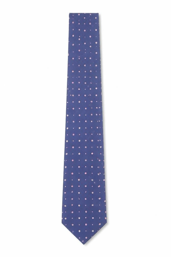 Mens Austin Reed Blue Polka Dot 100% Silk Pointed Tie