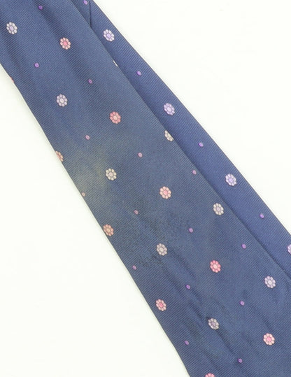 Austin Reed Men's Blue Silk Polka Dot Tie One Size