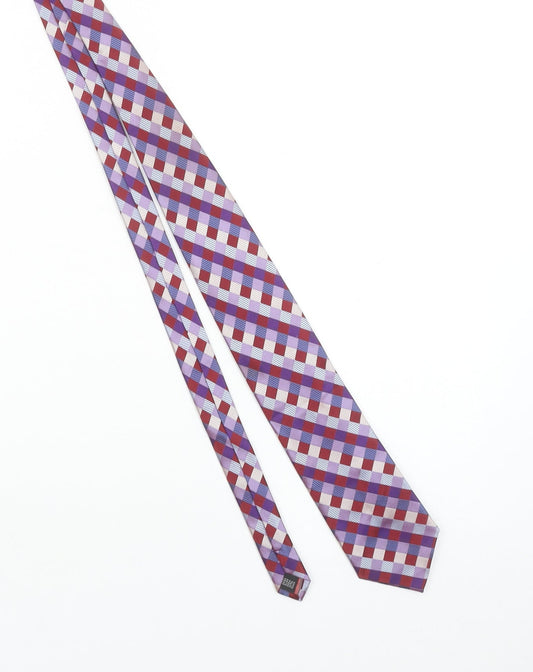 Balmain Paris Men's Multicoloured Silk Plaid Designer Tie One Size