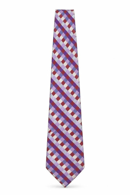 Mens Balmain Multicoloured Plaids & Checks 100% Silk Designer Tie