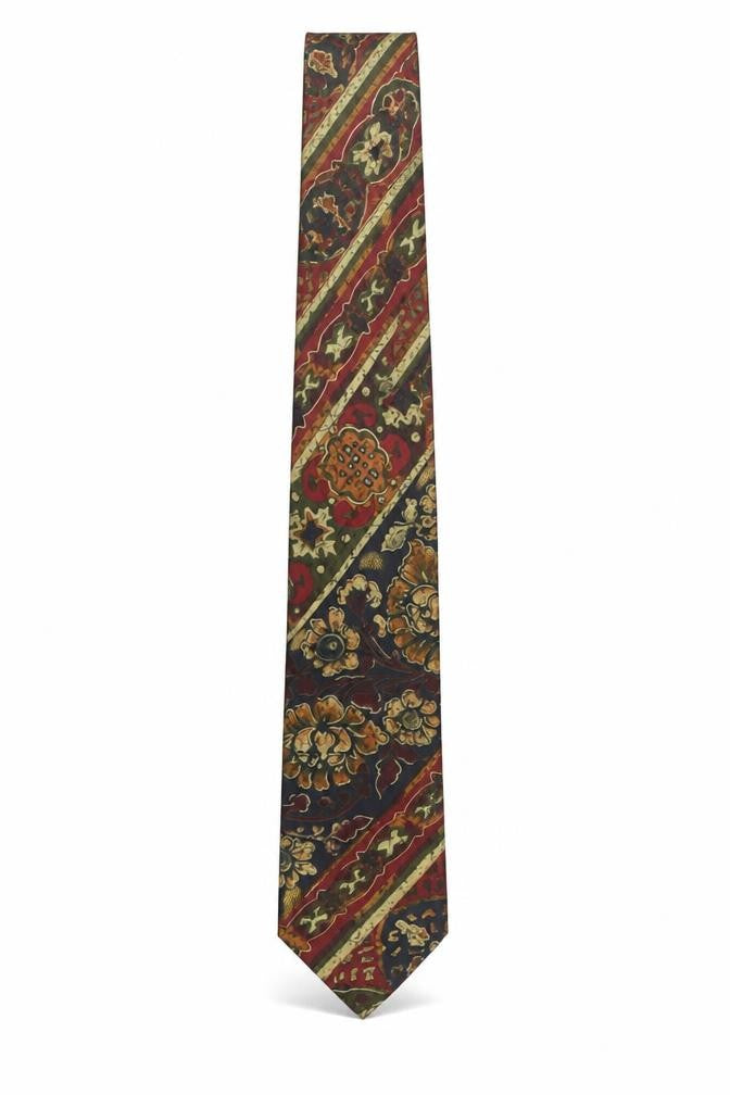 Mens Marks and Spencer Multicoloured Floral 100% Silk Designer Tie