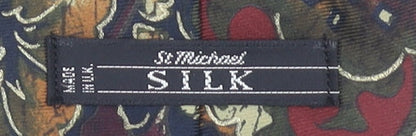 Marks and Spencer St Michael Men's Multicoloured Floral Silk Tie