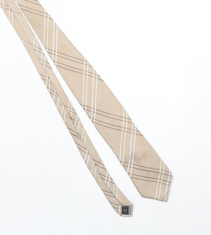 Taylor & Wright Men's Beige Striped Silk Tie - One Size