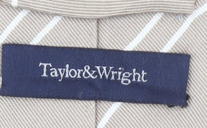 Taylor & Wright Men's Beige Striped Silk Tie - One Size
