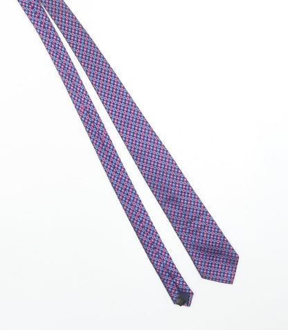 Austin Reed Men's Blue Geometric Slim Silk Tie 100% Silk