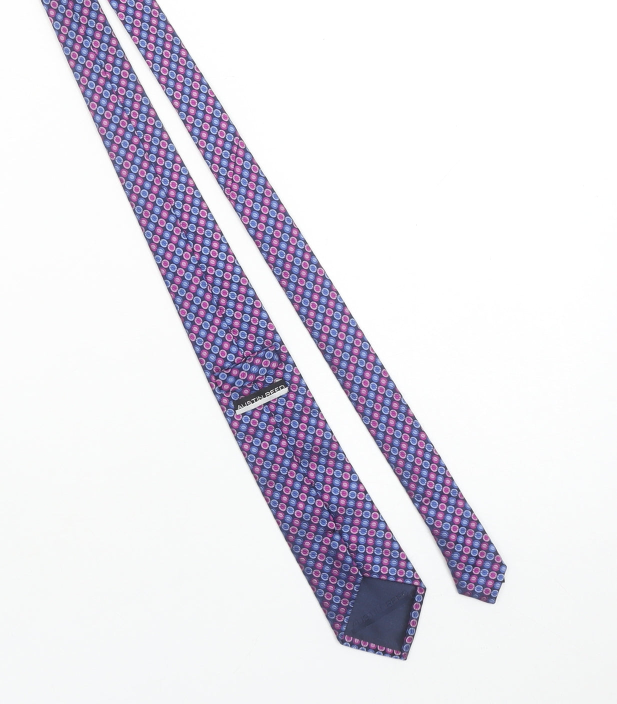 Austin Reed Men's Blue Geometric Slim Silk Tie 100% Silk