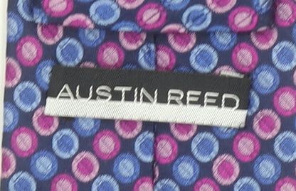 Austin Reed Men's Blue Geometric Slim Silk Tie 100% Silk