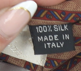 Pierre Balmain Men's Brown Striped 100% Silk Designer Tie