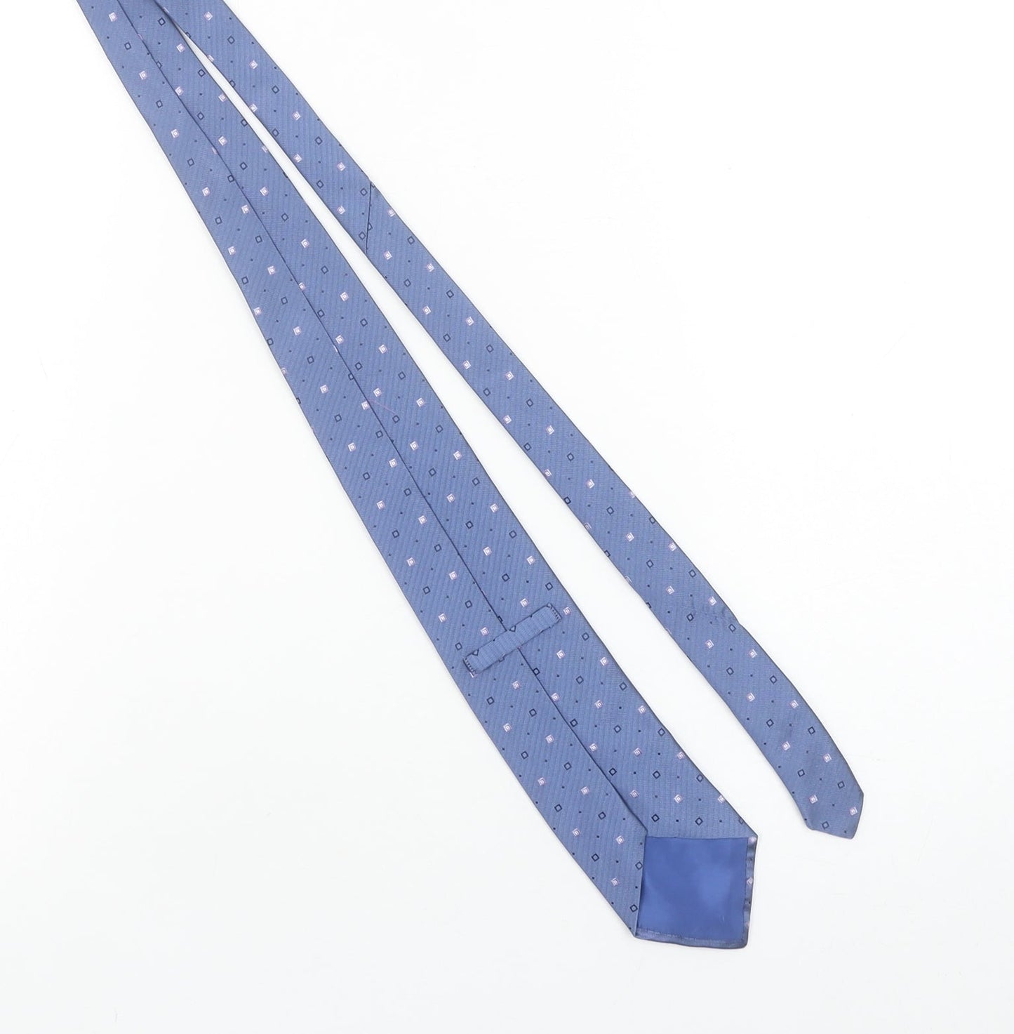 Marks and Spencer Men’s Blue Italian Fine Silk Patterned Tie