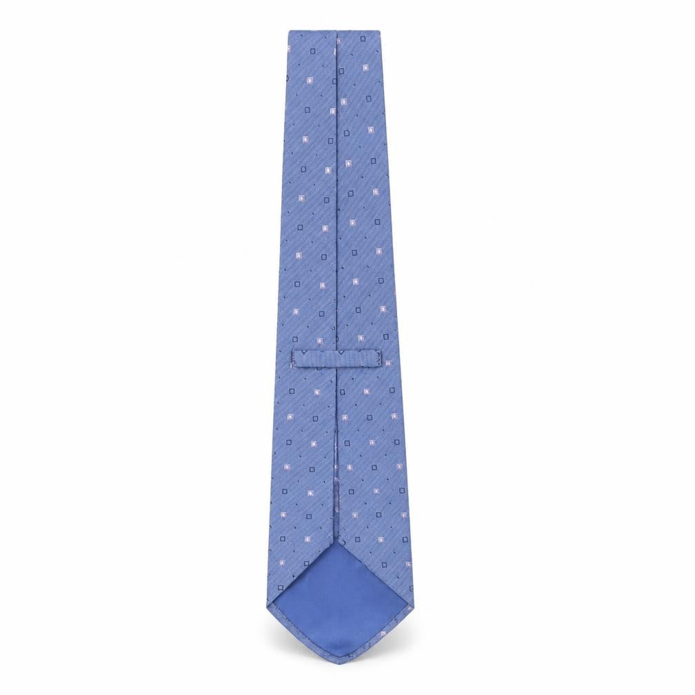 Mens Marks and Spencer Blue Geometric 100% Silk Designer Tie