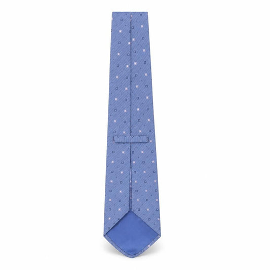 Mens Marks and Spencer Blue Geometric 100% Silk Designer Tie