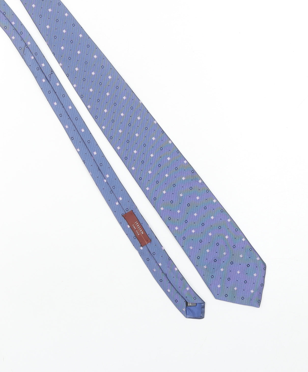 Marks and Spencer Men’s Blue Italian Fine Silk Patterned Tie