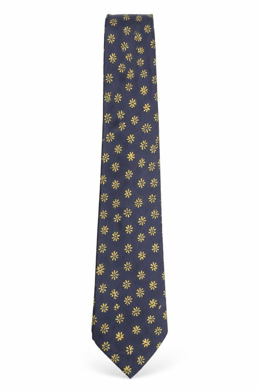 Mens ITEMS Blue Floral 100% Silk Pointed Tie