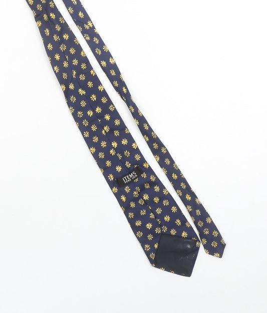 ITEMS Men's Blue Pure Silk Floral Tie