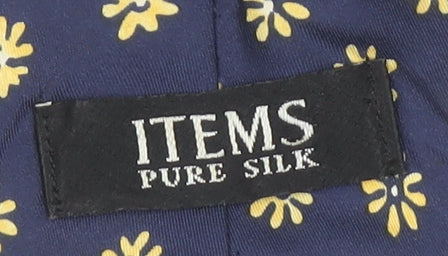 ITEMS Men's Blue Pure Silk Floral Tie