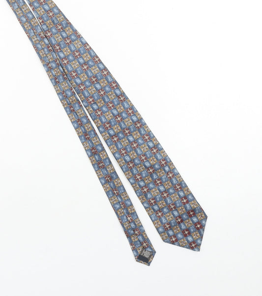 Marks and Spencer Men's Blue Geometric Silk Tie