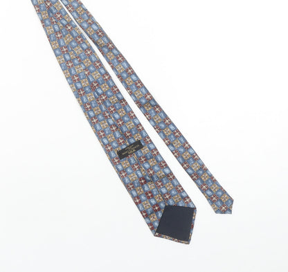 Marks and Spencer Men's Blue Geometric Silk Tie
