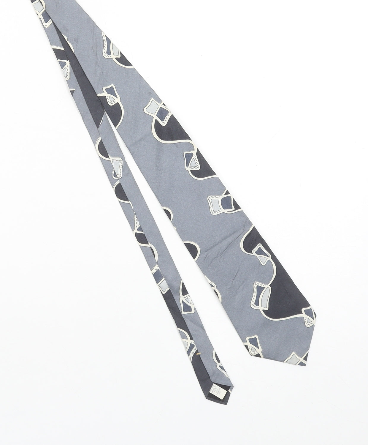 Oscar de la Renta Mens Grey Silk Designer Tie Couture Collection