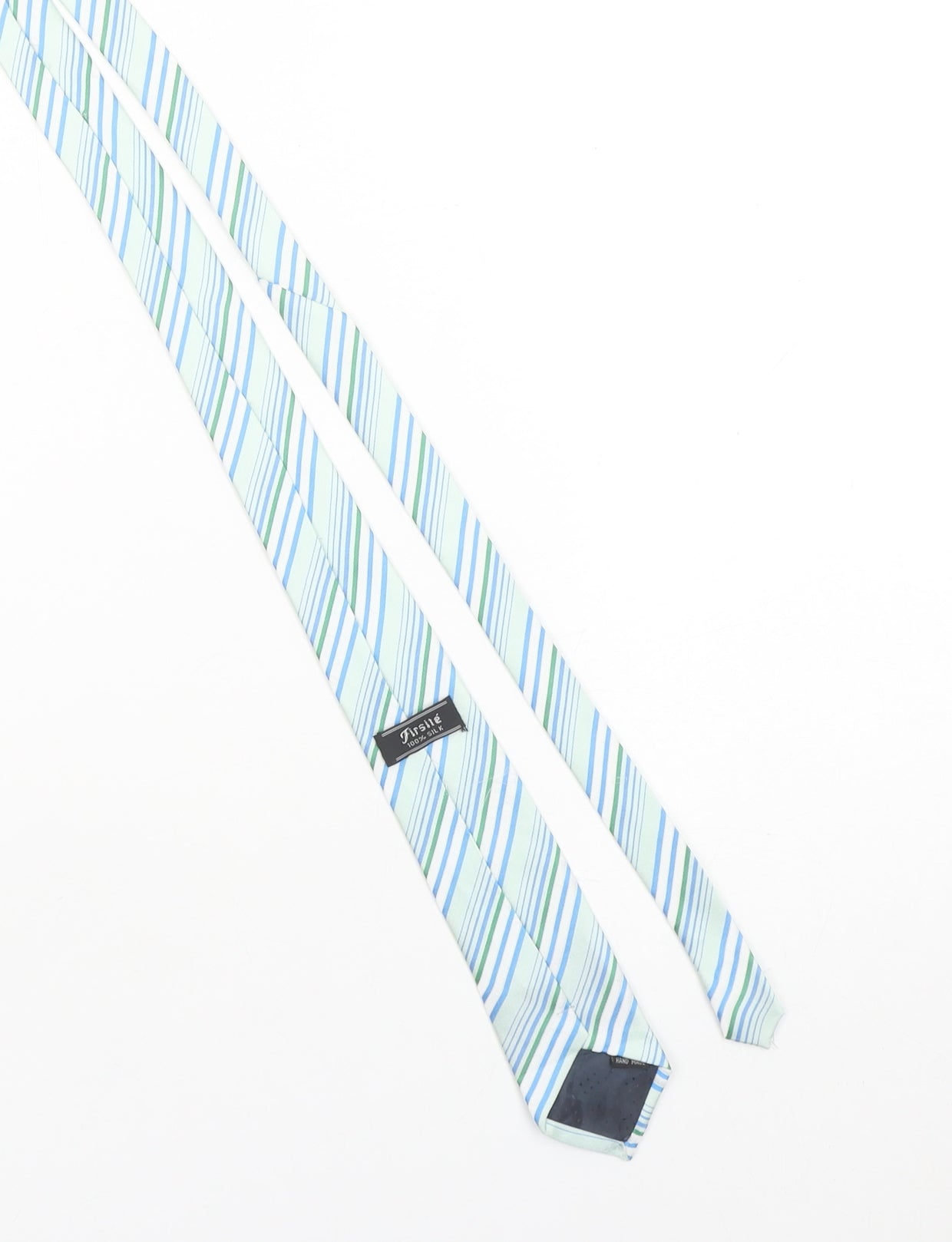 Arsltd Men's Blue Striped 100% Silk Handmade Slim Tie