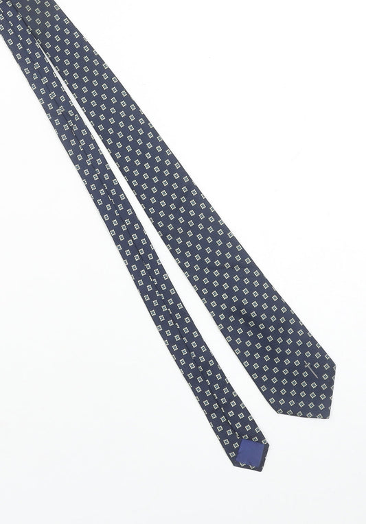 Gieves & Hawkes Men's Blue Geometric Silk Designer Tie One Size