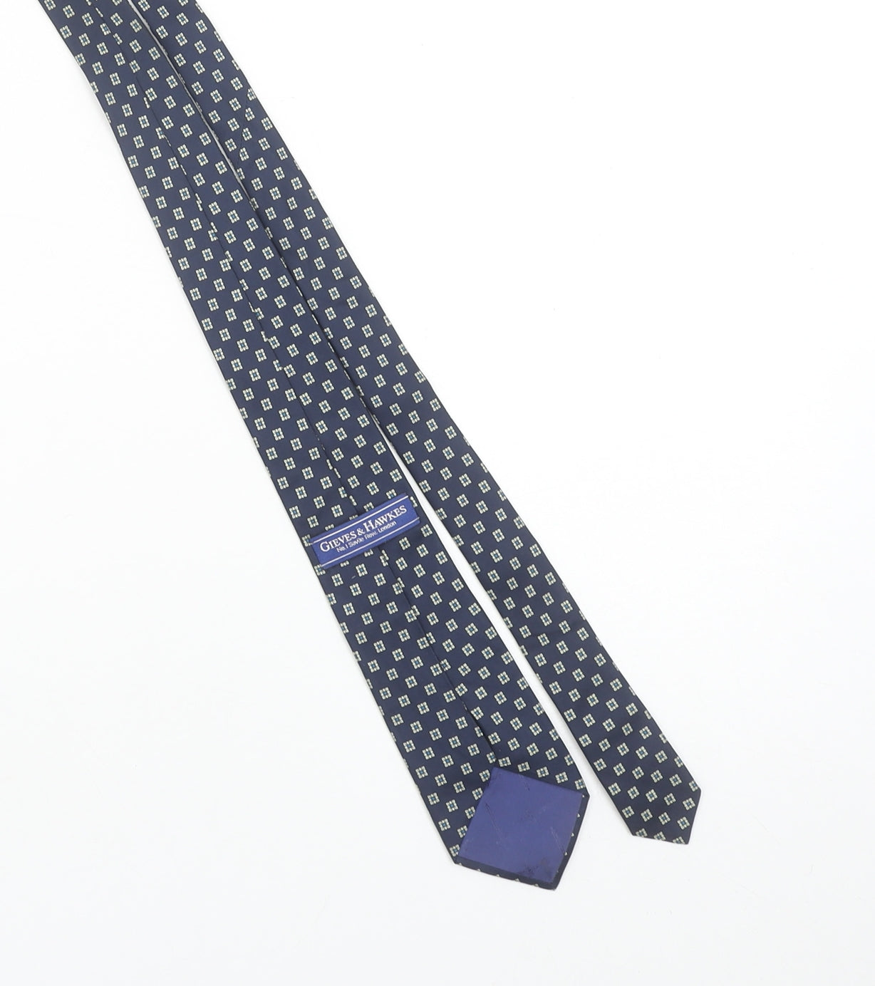 Gieves & Hawkes Men's Blue Geometric Silk Designer Tie One Size