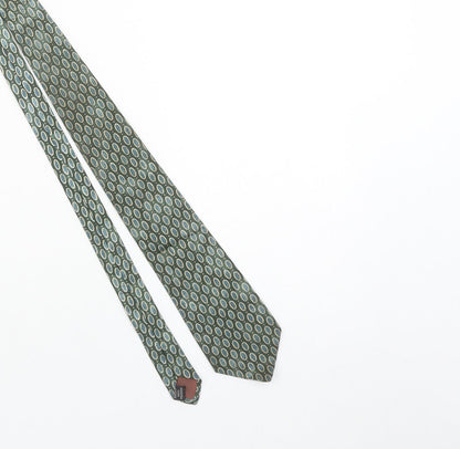 Michelsons of London Men's Green Blue Geometric Polyester Tie
