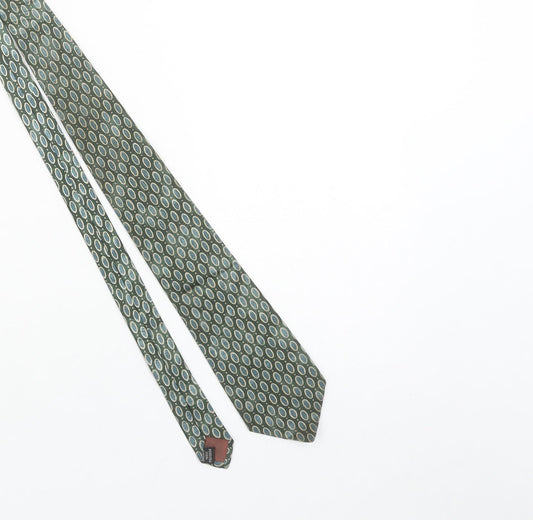 Michelsons of London Men's Green Blue Geometric Polyester Tie